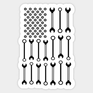 Mechanic in American Flag Sticker